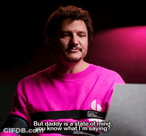 A Man In A Pink Shirt With A Heart Rate Monitor On His Chest Says But Daddy Is A State Of Mind GIF