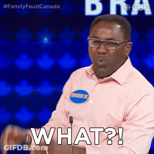 A Man In A Pink Shirt With A Name Tag That Says Houston Jr. Says What GIF