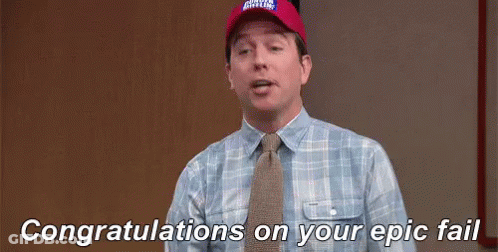 A Man In A Plaid Shirt And Tie Is Saying Congratulations On Your Epic Fail GIF