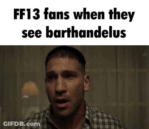 A Man In A Plaid Shirt Has A Surprised Look On His Face And Says Ff13 Fans When They See Barthandelus GIF