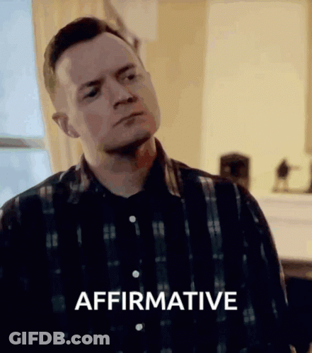 Man In Plaid Shirt With Affirmative On Face GIF