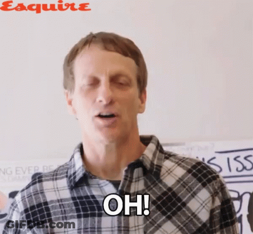 A Man In A Plaid Shirt Is Making A Funny Face And Saying Oh GIF