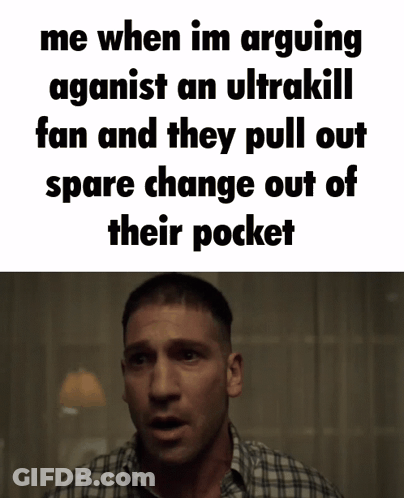 A Man In A Plaid Shirt Is Making A Funny Face While Talking About Arguing With An Ultrakill Fan GIF