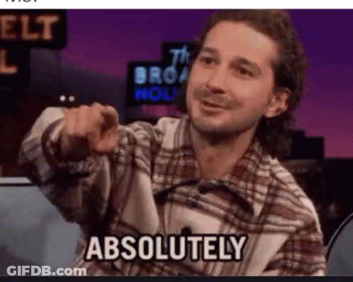A Man In A Plaid Shirt Is Pointing At The Camera And Saying " Absolutely " GIF