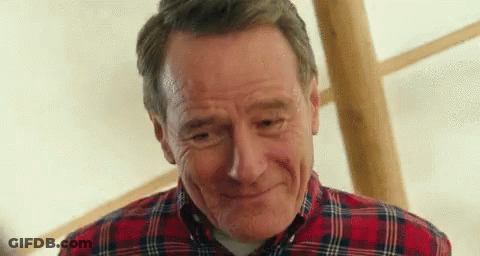 A Man In A Plaid Shirt Is Smiling With His Eyes Closed . GIF
