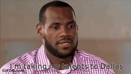 A Man In A Plaid Shirt Is Talking About Taking His Talents To Dallas GIF