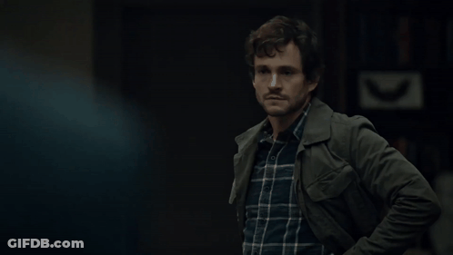 A Man In A Plaid Shirt Says Dead GIF