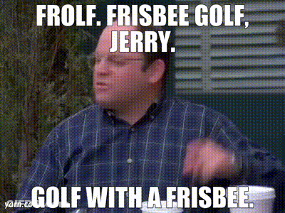 A Man In A Plaid Shirt Says Frolf Frisbee Golf Jerry GIF