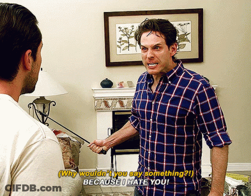 A Man In A Plaid Shirt Says Why Wouldn 'T You Say Something GIF