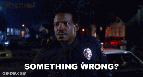 A Man In A Police Uniform Is Asking Something Wrong GIF