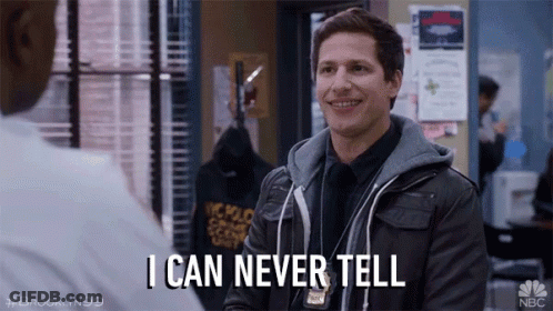 A Man In A Police Uniform Is Smiling And Says I Can Never Tell GIF
