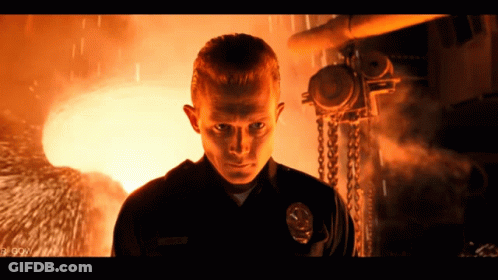 A Man In A Police Uniform With A Badge That Says ' Smith ' On It GIF