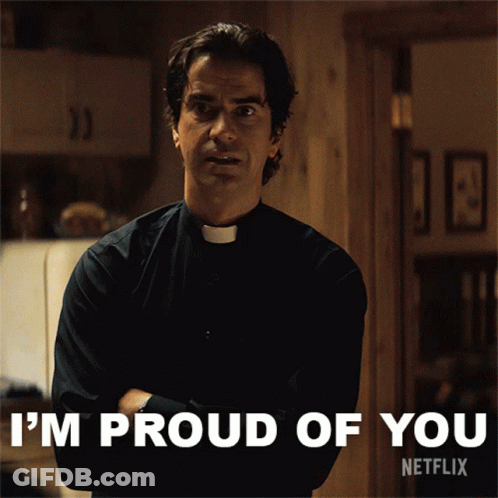 A Man In A Priest Collared Shirt Says I 'M Proud Of You From Netflix GIF