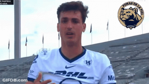 A Man In A Pumas En La Luz Jersey GIF