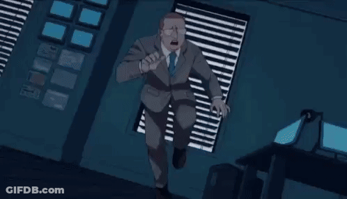 A Man In A Punisher Costume Is Flying Through The Air While Wearing A Red Cape . GIF