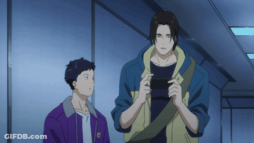 A Man In A Purple Jacket Has The Letter E On The Front GIF