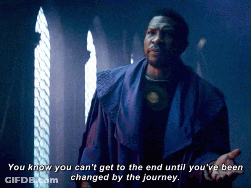 A Man In A Purple Robe Is Saying You Know You Can 'T Get To The End GIF