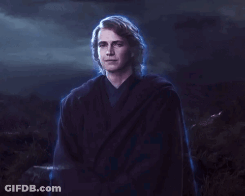 A Man In A Purple Robe Is Standing In A Dark Field . GIF