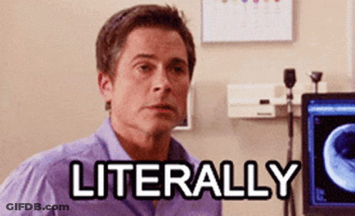 A Man In A Purple Shirt Says Literally In Front Of An X-Ray GIF