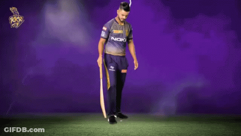 A Man In A Purple Shirt That Says Noki On It GIF