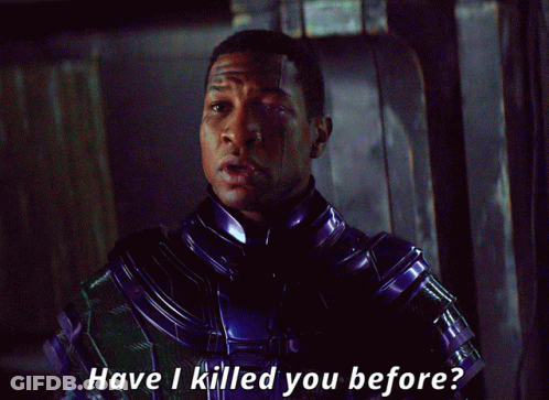 A Man In A Purple Suit Is Asking If He Has Killed You Before GIF