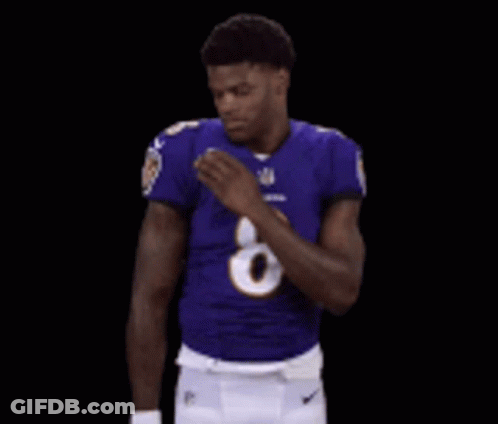 A Man In A Ravens Jersey With The Number 8 On It GIF