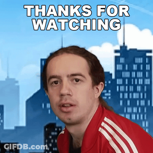 A Man In A Red Adidas Jacket Says " Thanks For Watching " GIF