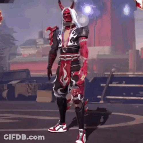A Man In A Red And Black Costume Is Standing On A Basketball Court In A Video Game . GIF