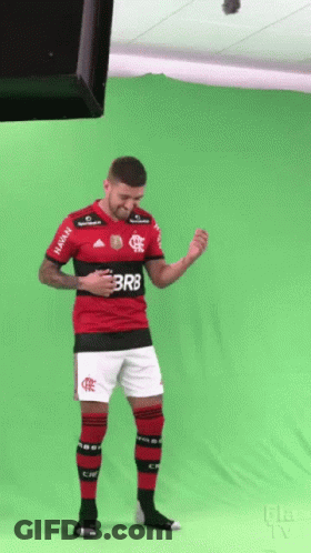 A Man In A Red And Black Jersey That Says Br8 On It GIF