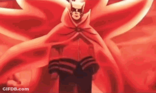 A Man In A Red Cape Is Standing In Front Of A Red Background In A Cartoon . GIF