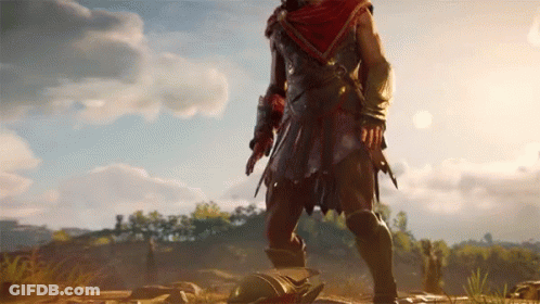 A Man In A Red Cape Stands In A Field With A Helmet On The Ground GIF