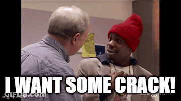 A Man In A Red Hat Is Talking To Another Man And The Caption Says I Want Some Crack . GIF