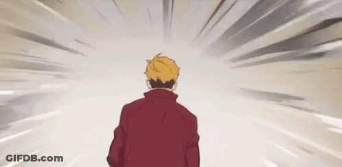 A Man In A Red Jacket Is Being Kicked In The Face By Another Man . GIF