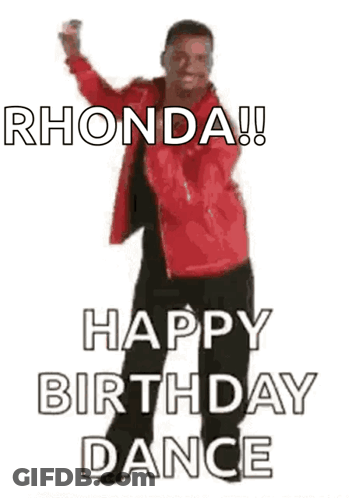 A Man In A Red Jacket Is Dancing And Saying Happy Birthday Dance . GIF