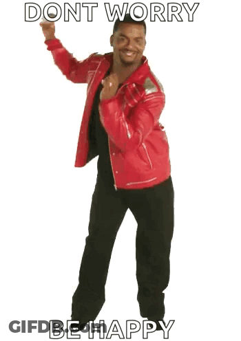 Man In Red Jacket Dancing Don't Worry Be Happy GIF