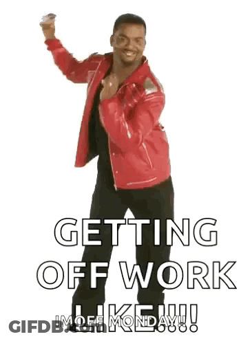 Man In Red Jacket Dancing Getting Off Work GIF