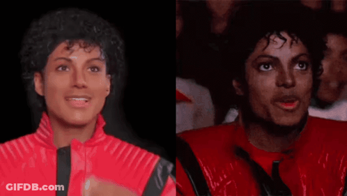 A Man In A Red Jacket Is Eating Popcorn While Watching A Movie GIF