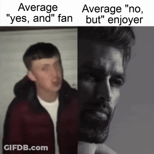 Man In Red Jacket Next To Bearded Man GIF