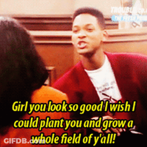 A Man In A Red Jacket Is Talking To A Woman With The Caption Girl You Look So Good GIF