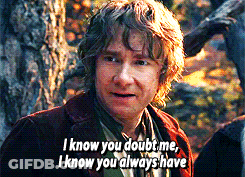 A Man In A Red Jacket Says " I Know You Doubt Me " GIF
