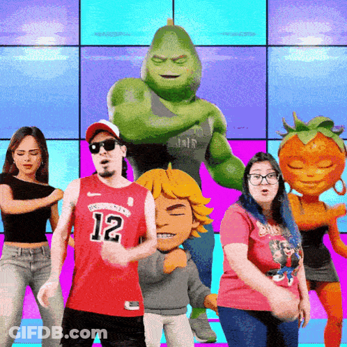 A Man In A Red Jersey With The Number 12 On It Is Surrounded By Other People GIF