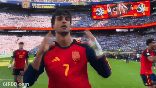 A Man In A Red Jersey With The Number 7 On It GIF