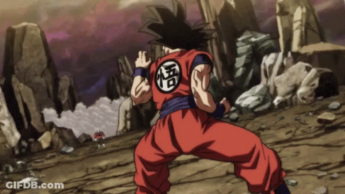 A Man In A Red Jumpsuit With A Chinese Symbol On His Chest GIF