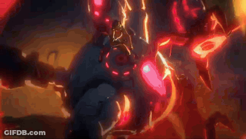 A Man In A Red Mask Holds A Gun GIF
