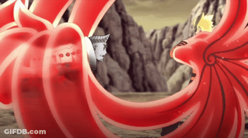 A Man In A Red Robe Is Standing In Front Of A Large Red Swirl GIF