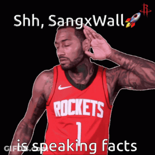A Man In A Red Rockets Jersey Is Talking Facts GIF