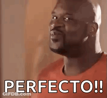 A Man In A Red Shirt Is Making A Funny Face With The Words Perfecto ! GIF
