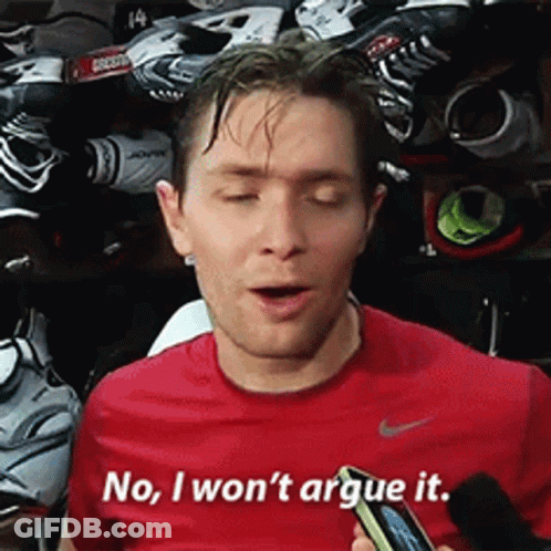 A Man In A Red Shirt Is Saying No I Won T Argue It GIF