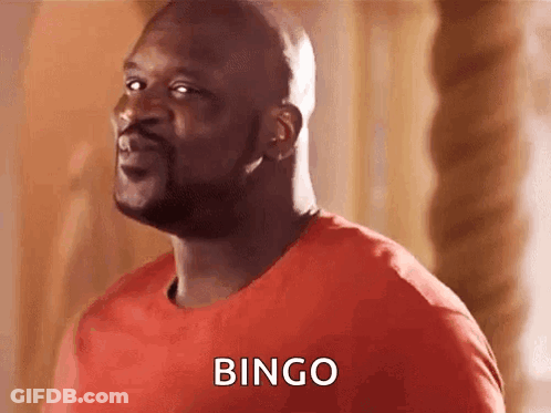 A Man In A Red Shirt Is Talking About Bingo . GIF