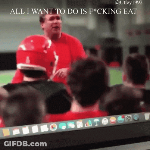A Man In A Red Shirt Is Talking To A Group Of People With The Caption All I Want To Do GIF